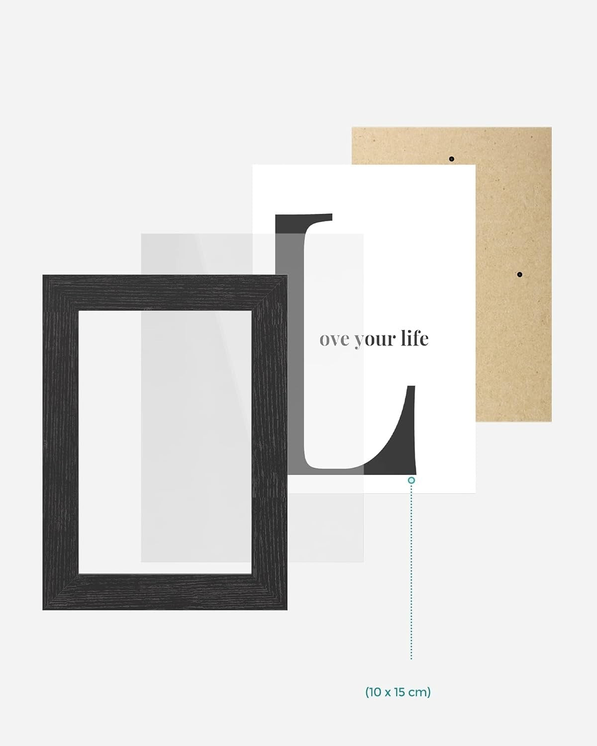 Songmics Collage Picture Frames 9pc 4x6 Photos Collage Wall Decor Black New