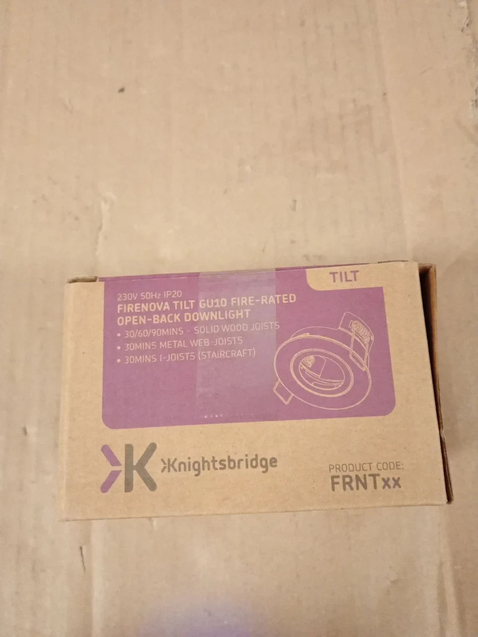 Knightsbridge FireNova IP20 Tilt GU10 Rated Open Back Downlight Antique Brass