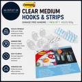 Command Clear Medium Hooks Strips 7 Pieces Holds 900g Damage Free Durable Design