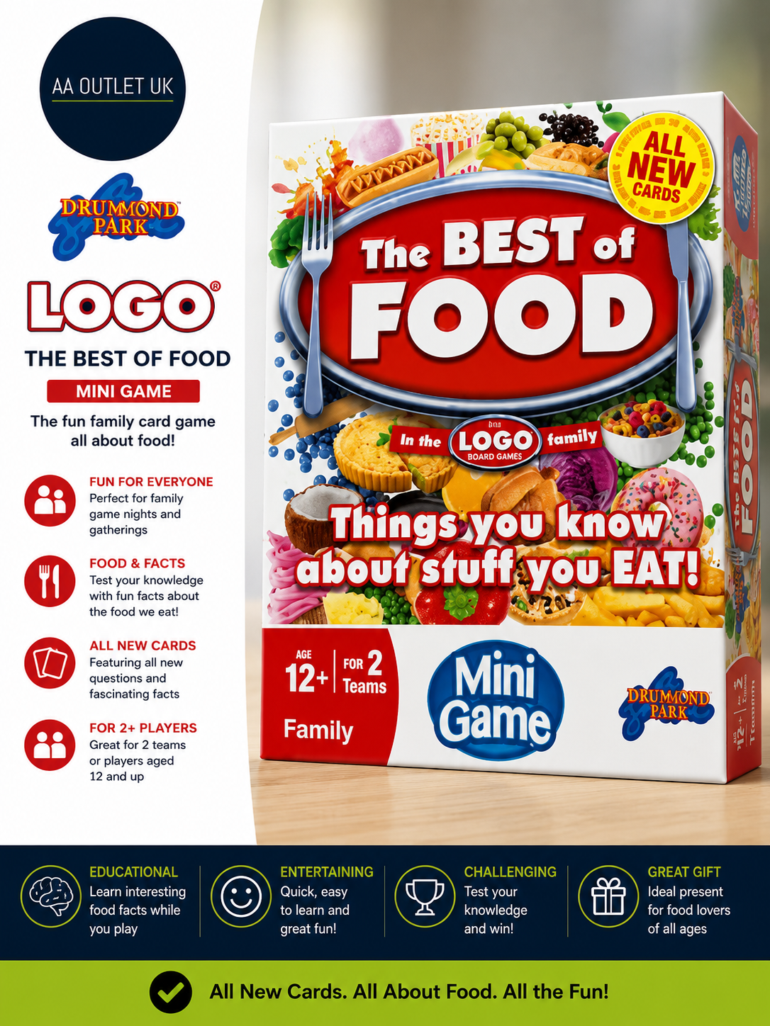 Drumond Park T73183 Logo The Best of Food Cardboard Memory Puzzle Mini Game