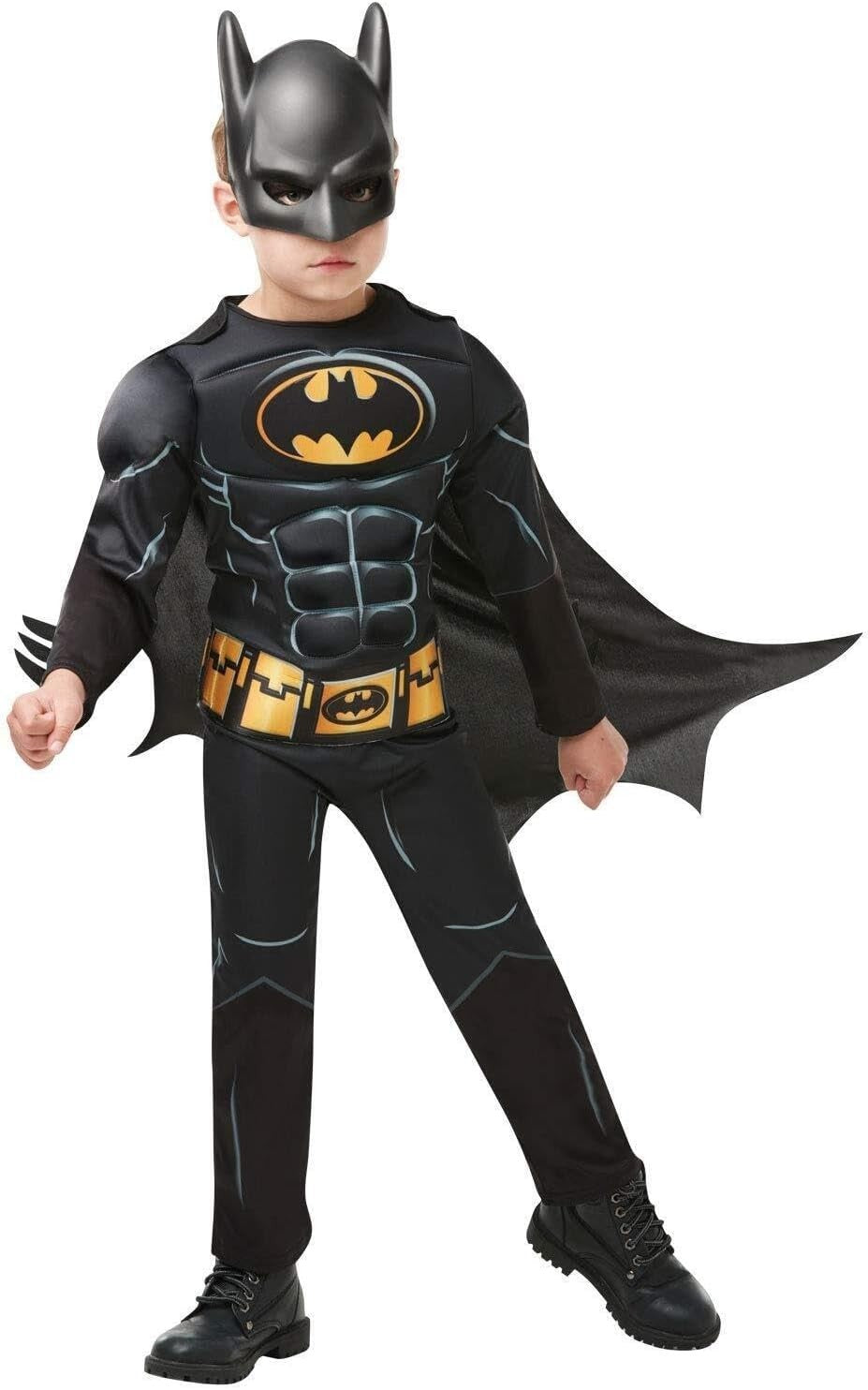 Rubies Official Batman Black Deluxe Child Costume Superhero Fancy Age 5 to 6
