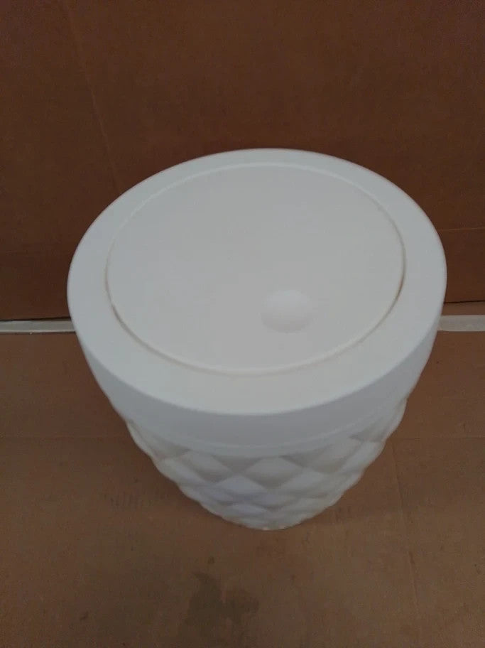 Addis 518030 Diamond Style Round Swing Lid Bathroom Bin White