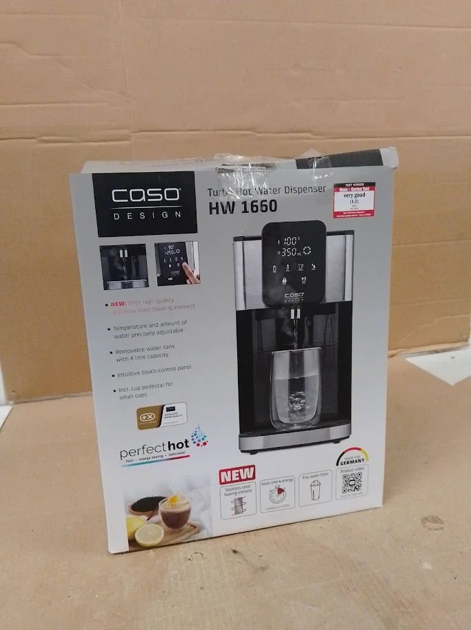 Caso Design HW 1660 Turbo XL Hot Water Dispenser Home 4L Instant With Filter New