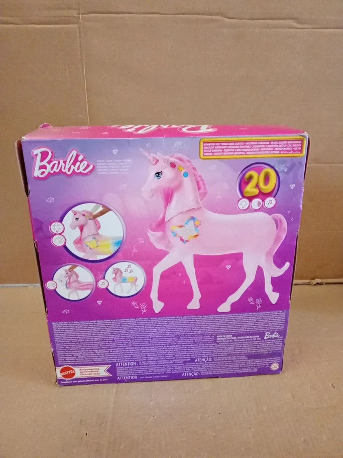 Barbie Sparkle Lights Toy Unicorn 20 Interactive Combos Lights Sounds 3+ New