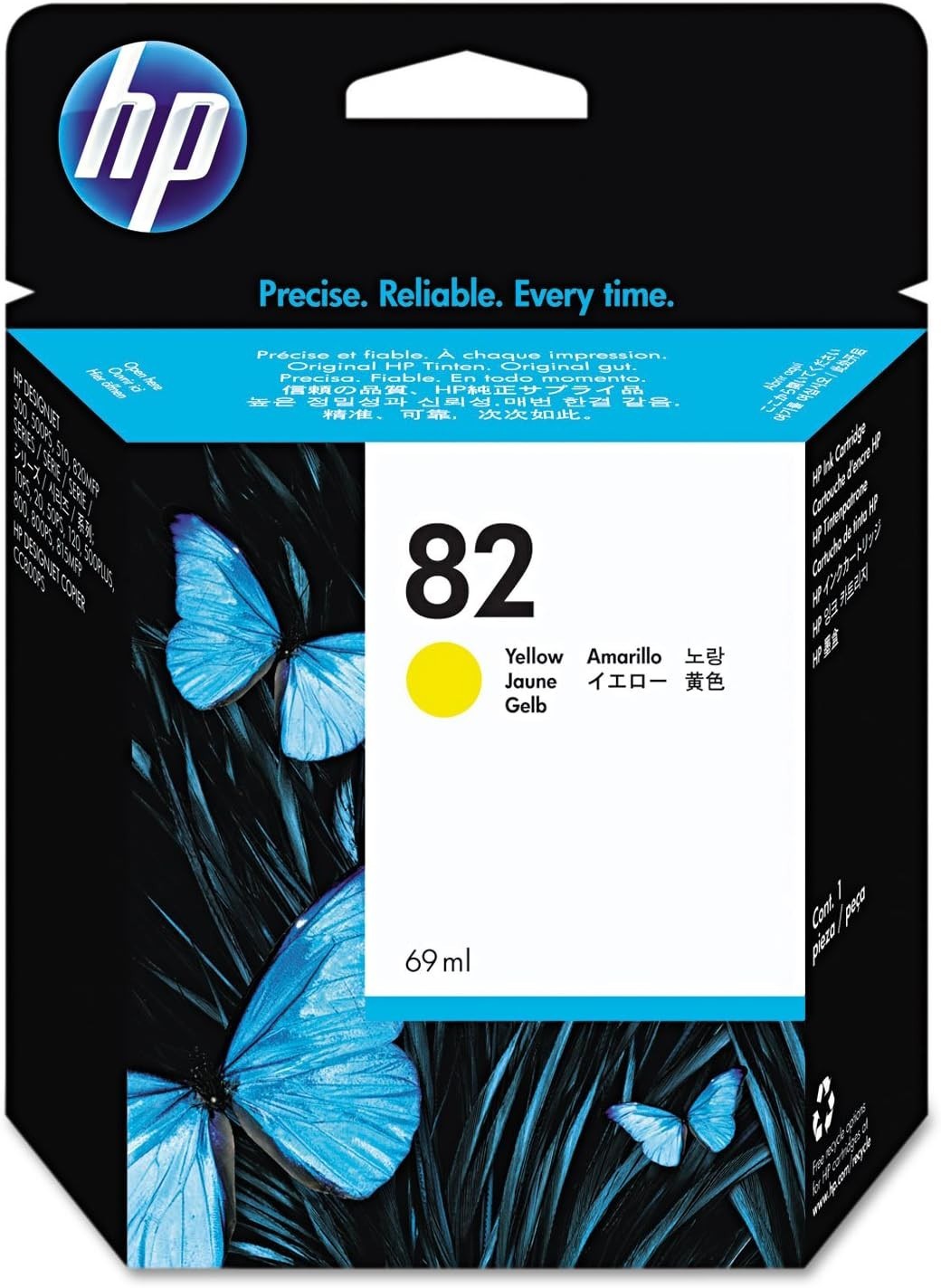 HP 82 Original Ink Yellow Standard Capacity 69ml 1 Pack New