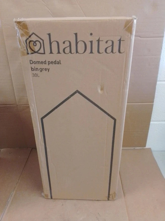 Habitat 30 Litre Round Kitchen Pedal Bin Matt Grey Waste Quality Design Durable
