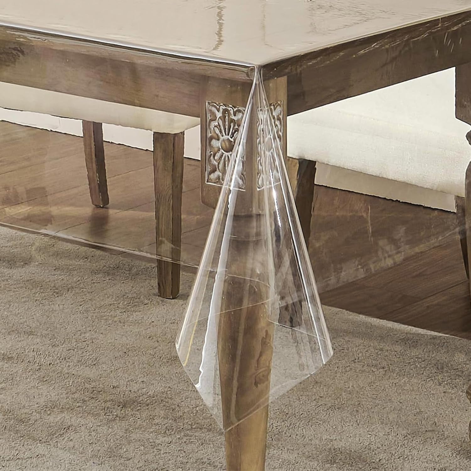 Wenya Clear Pvc Tablecloth Plastic Cover Waterproof Protector 2.15x1.55m New
