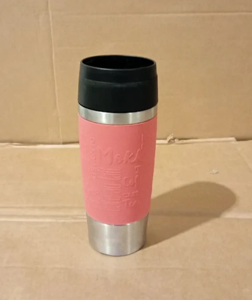 Emsa Travel Mug Classic 360ml Insulated Leakproof Stainless Steel Coral Design