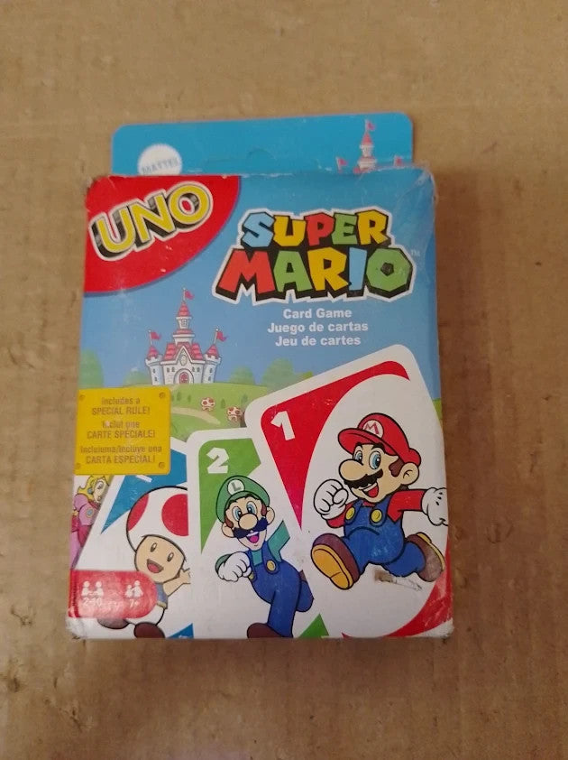 Mattel Games UNO Super Mario Card Animated Character Themed Collector 7+ New
