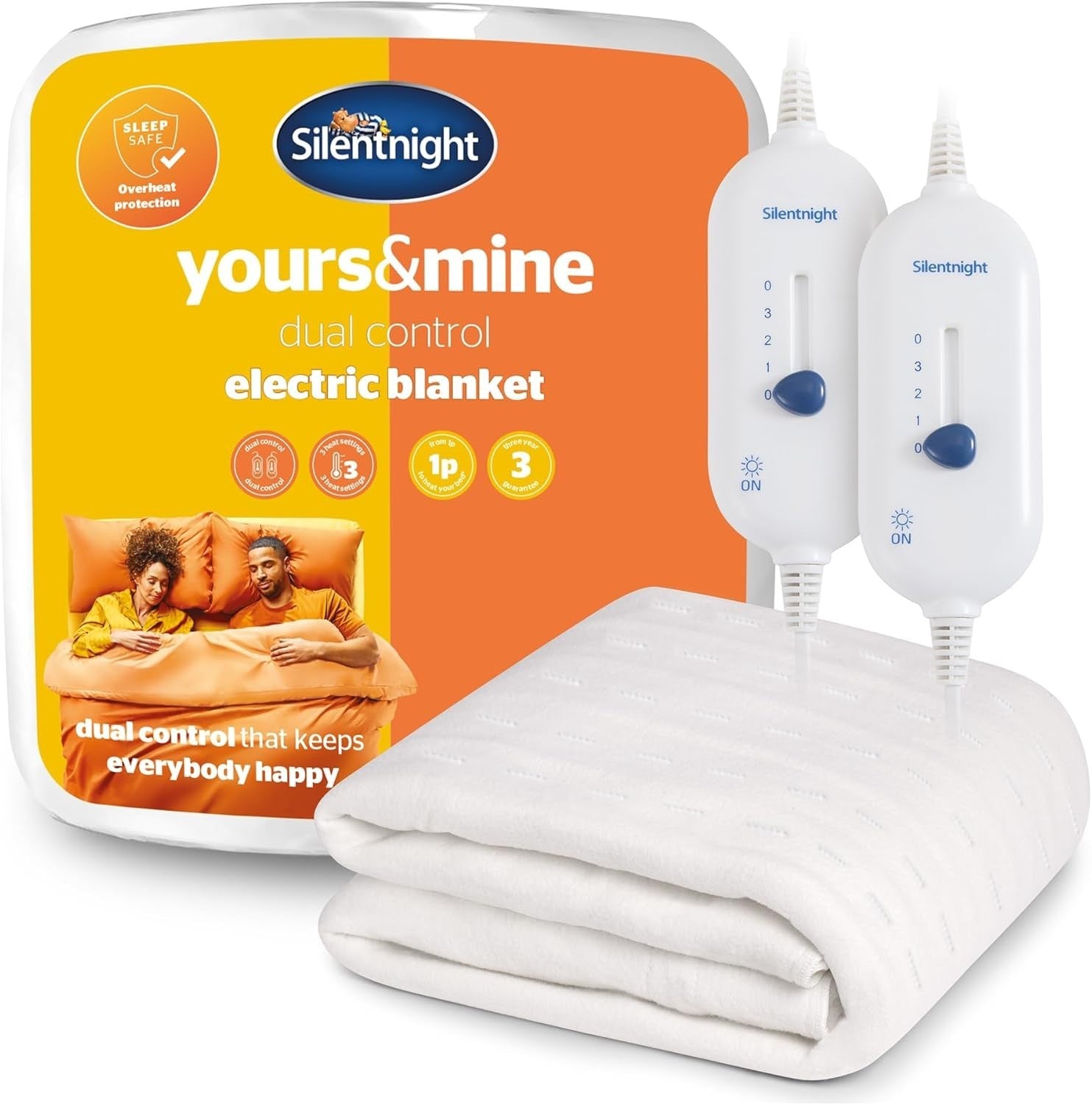 Silentnight Dual Control Electric Blanket Double 150x137cm Heated Electric New