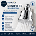MyHalos Shower Filter Hard Water UK High Pressure Fixed Head Reduce Chlorine