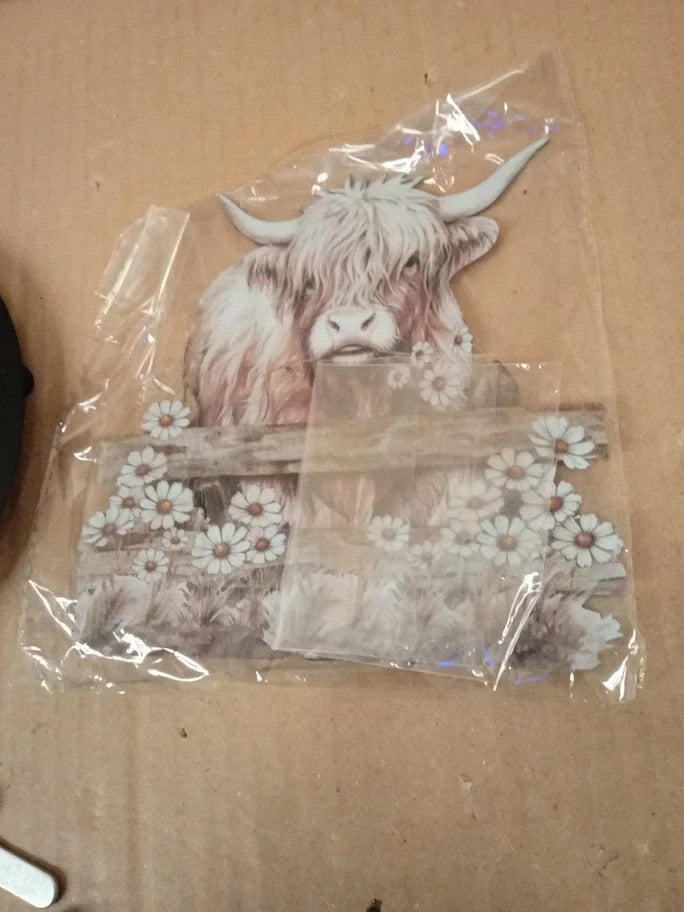 Shimeyao Highland Cow Metal Paper Towel Holder Farmhouse Kitchen Decor Large New