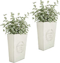 Lesen Set Of 2 Farmhouse Metal Wall Planter Rustic Decor Country Vase New