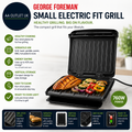 George Foreman Small Electric Fit Grill Non stick Healthy Griddle Toastie