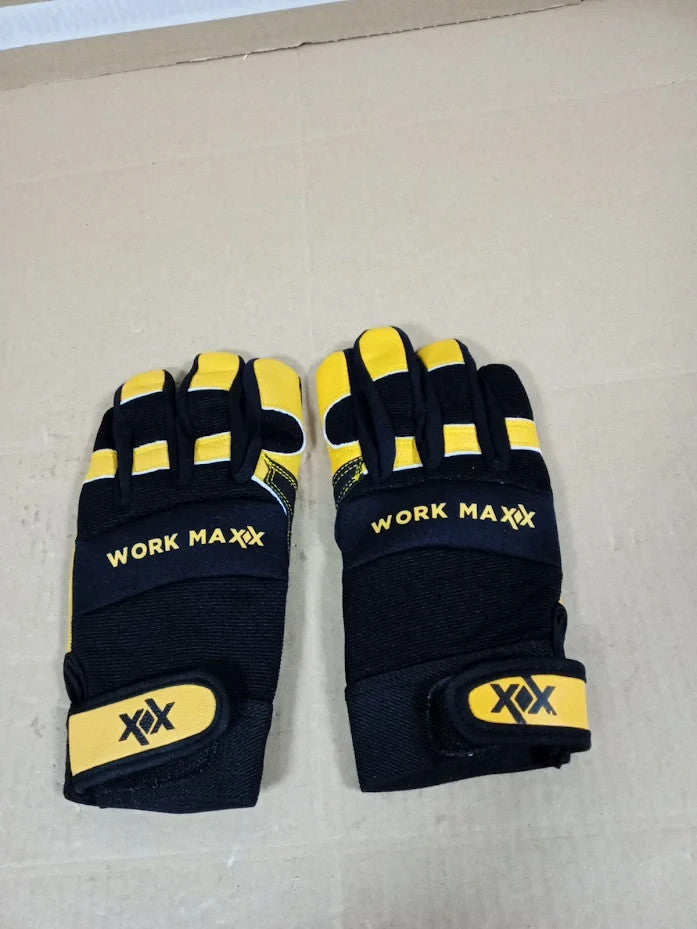 WORKMAXX Gardening Gloves Thorn Proof Heavy Duty Leather Work Gloves M Design