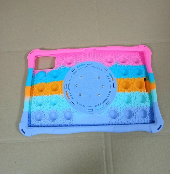 ATOOZ Lenovo Tab M11 Kids Silicone Case Rotatable Stand Strap Stylus Pink Bubble