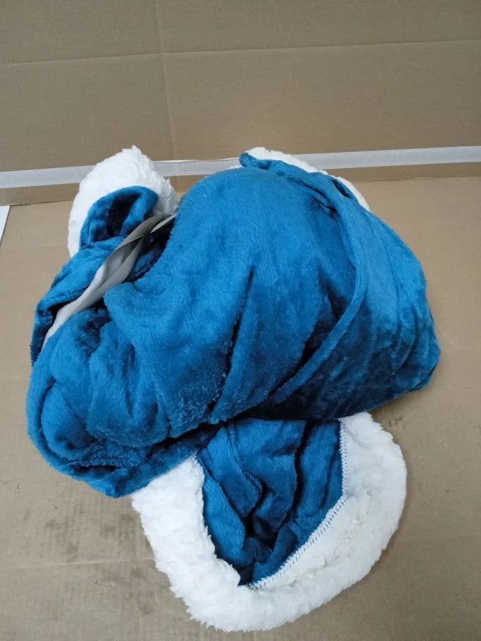 Comfort Spaces Glimmersoft Plush To Sherpa Pocket Hooded Angel Wrap 58x72in New