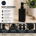Soap Black Stainless Steel Pump Hand Soap Dispenser 350ml Waterproof Black