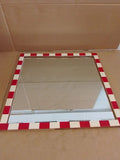 Habitat Striped Red Resin Square Wall Mirror 51x51cm Decorative Home Mirror