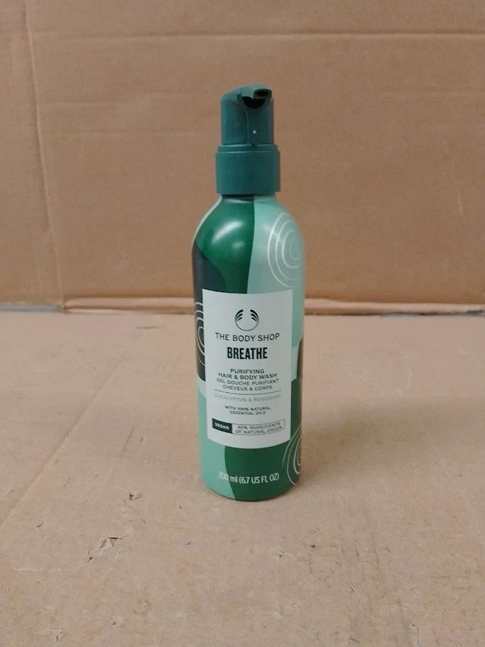 The Body Shop Breathe Hair Body Wash Eucalyptus And Rosemary 200ml New