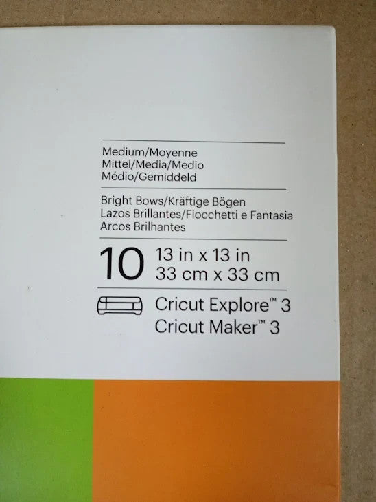Cricut Smart Paper Sticker Cardstock 10 Sheets 33cmx33cm Bright Bows New