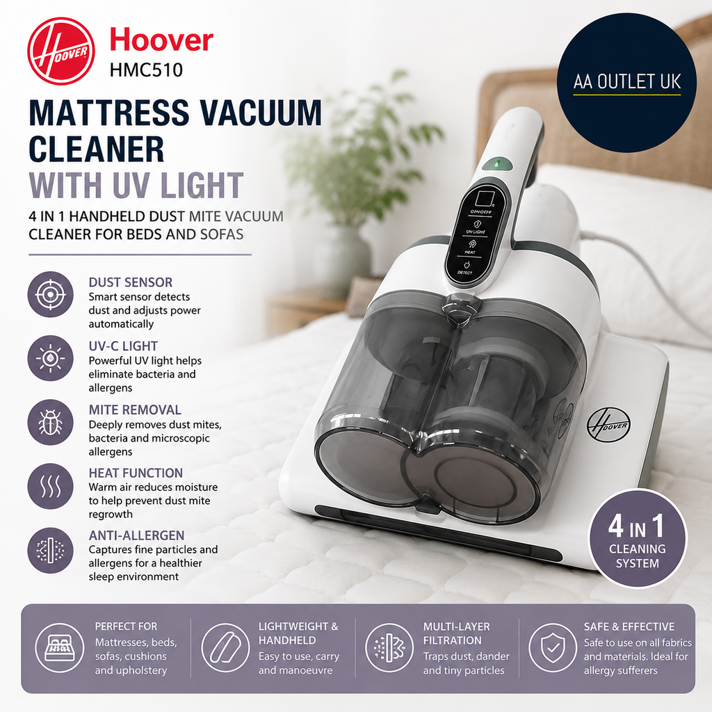 Hoover HMC510 Mattress Vacuum Cleaner UV Light 4 In 1 Handheld Dust Mite