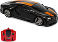 CMJ RC Cars Bugatti Chiron 1:24 Scale Remote Control Black Orange Lights New