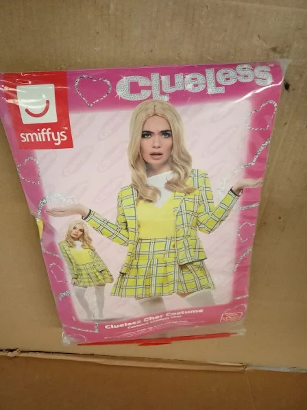Smiffys Clueless Cher Costume Yellow Adults Jacket Top Skirt Knees Size 8-10 New