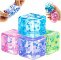 Pack 4 Squishy Stress Cube Anxiety Relief Snowflakes Fidget Toy 50x10x10mm New