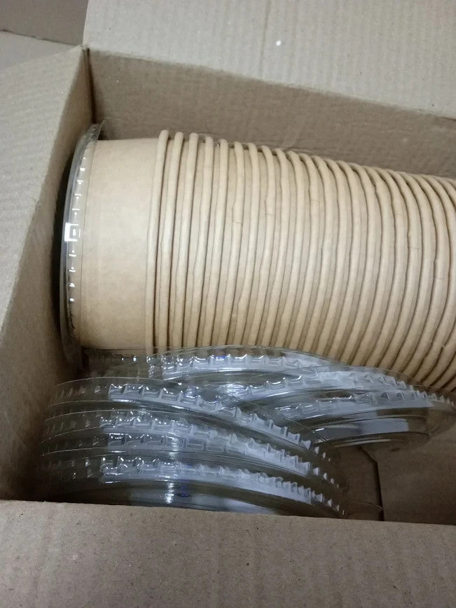 E Greenwize Kra Paper Salad Bowls Lids Food Containers Brown Takeaway 500ml New