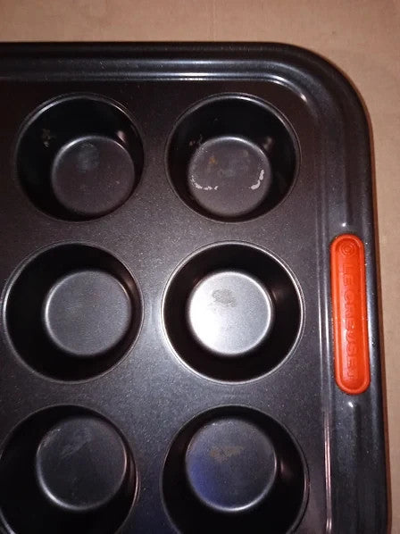 Le Creuset Non Stick Carbon Steel Bakeware 12 Cup Muffin Tray Black 13.5in