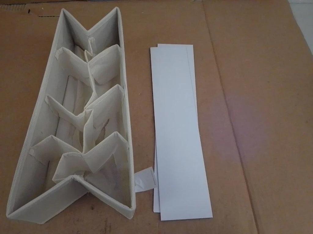 White Fabric Wardrobe Drawer Organiser Storage Box Clothes Divider Foldable New