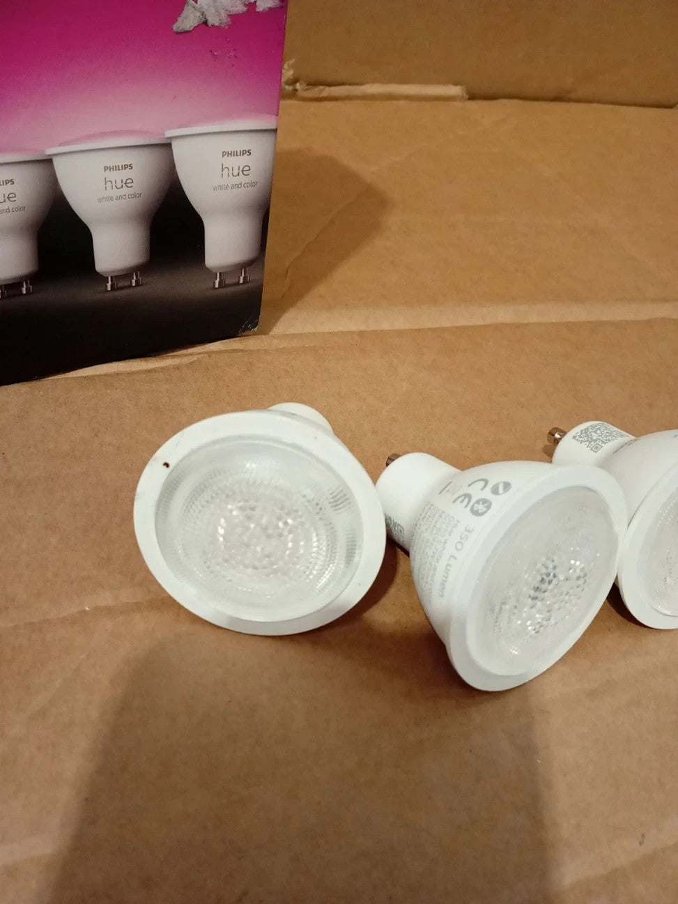 Philips Hue White Colour Ambiance Smart Spotlight 3 Pack LED GU10 350 Lumens