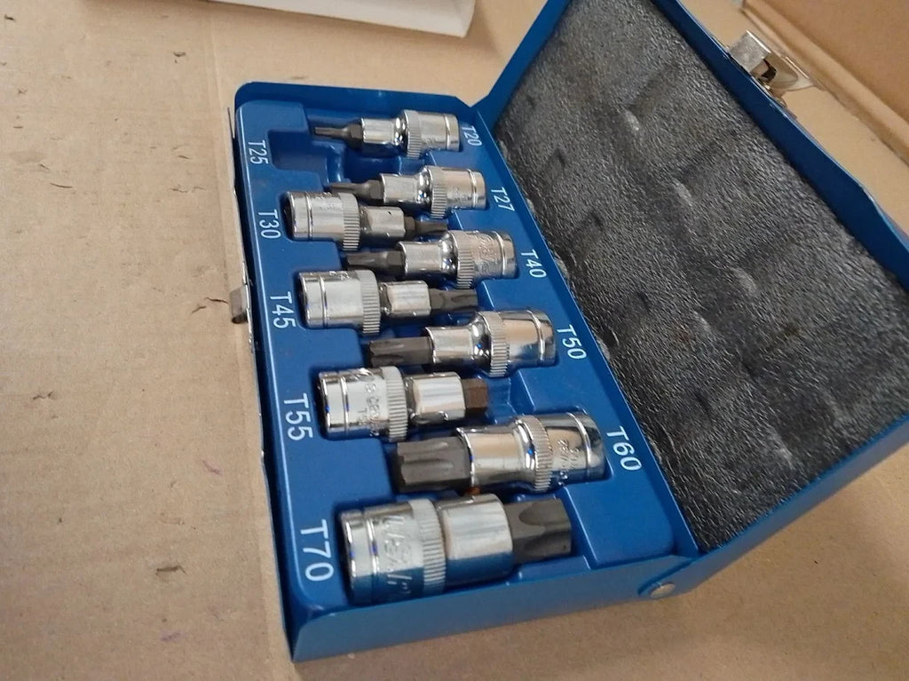 US Pro Tools 9pc 1/2in Dr Torx Bit Socket Set T20 T70 3413 Gemalt New