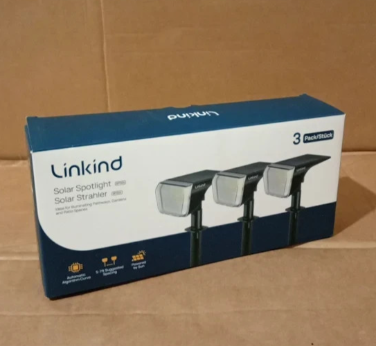 Linkind Solar Lights Outdoor Garden 3 Pieces 800LM IP67 Waterproof Wall New