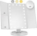 Lighted Makeup Mirror 22 LED Lights Dual Power Supply 10x Magnifying 25x30cm New