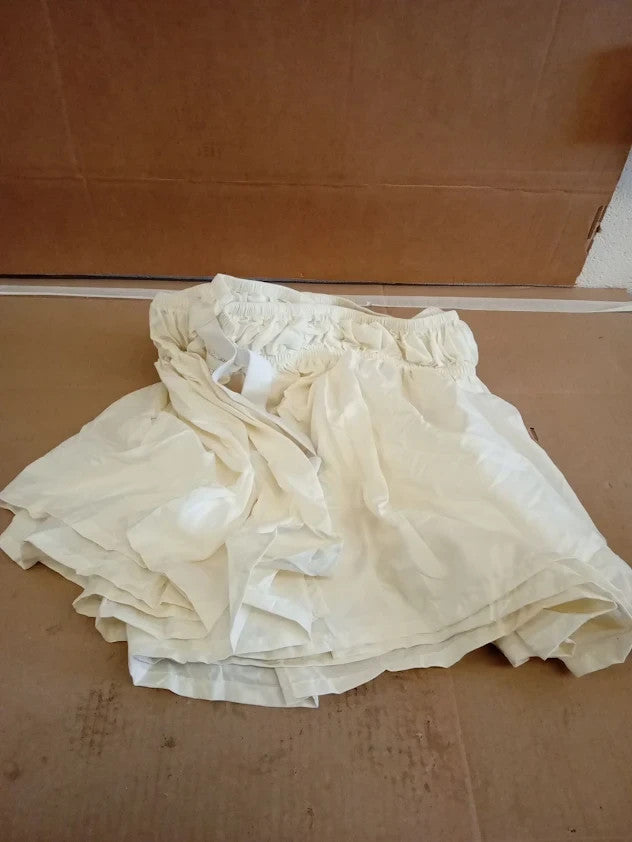 PiccoCasa Elasticated Bed Skirt 38cm Ruffled Base Wrap Around Bed Single Beige