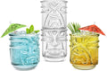 Final Touch Tiki Stackable Tumblers Drinking Glasses Clear 355ml Hawaiian New