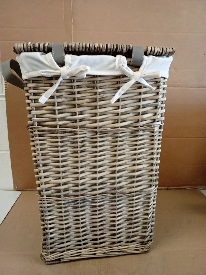 Argos Home Willow Laundry Basket Wicker Frame Grey 56x35x35cm New