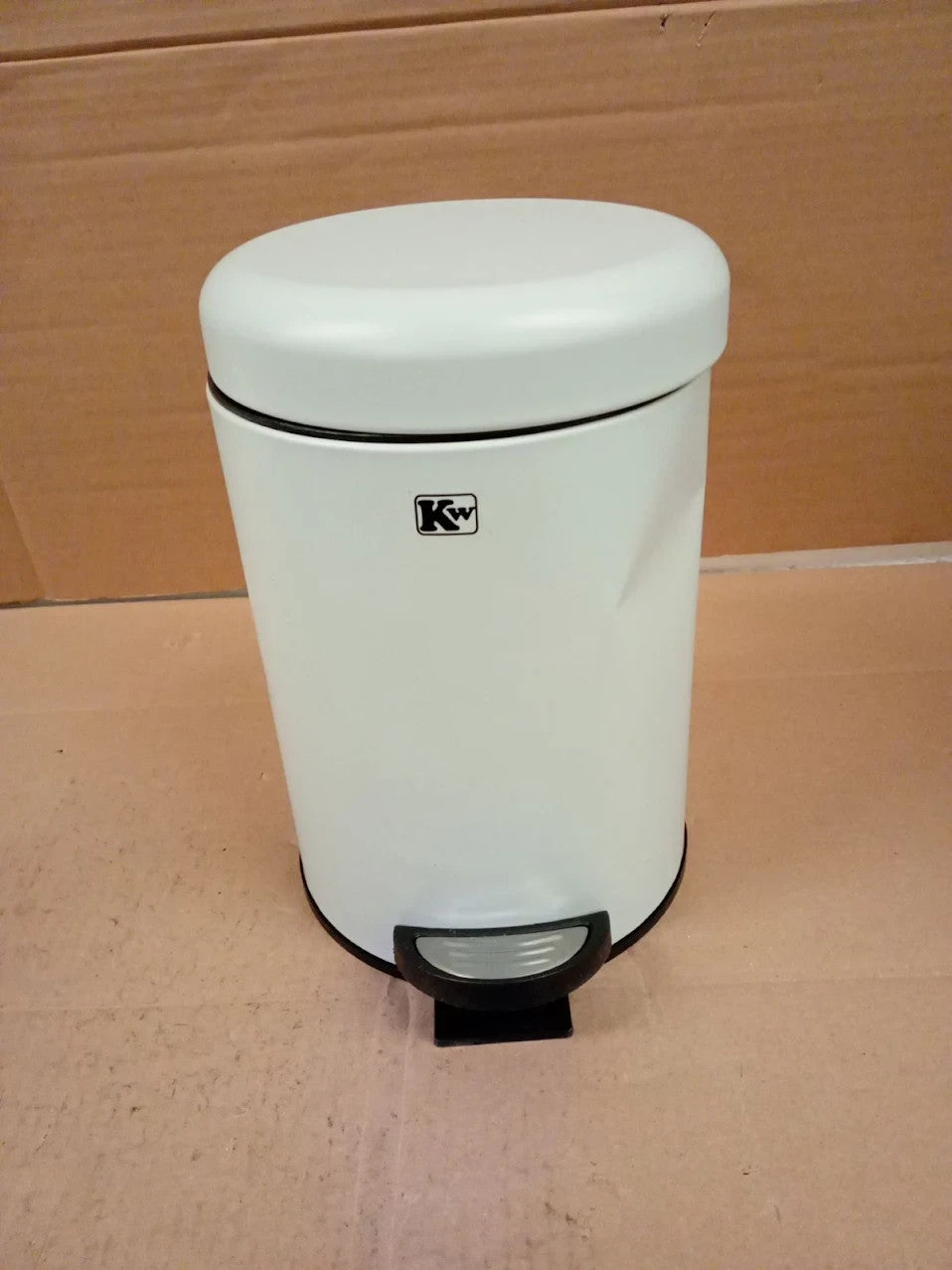 KW Soft Shade Small Round Pedal Bin Opal 3L Step On Metal Bin Round