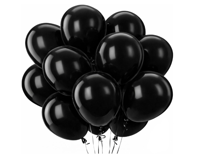 Qifu Black Balloons 100 Pack Party Latex 12in Matte Birthday Decorations New