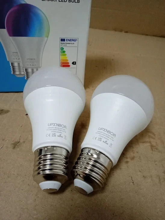 Upxnbor E27 Smart Bulb Alexa Light Screw Bulb A19 WiFi Smart 9W Dimmable New
