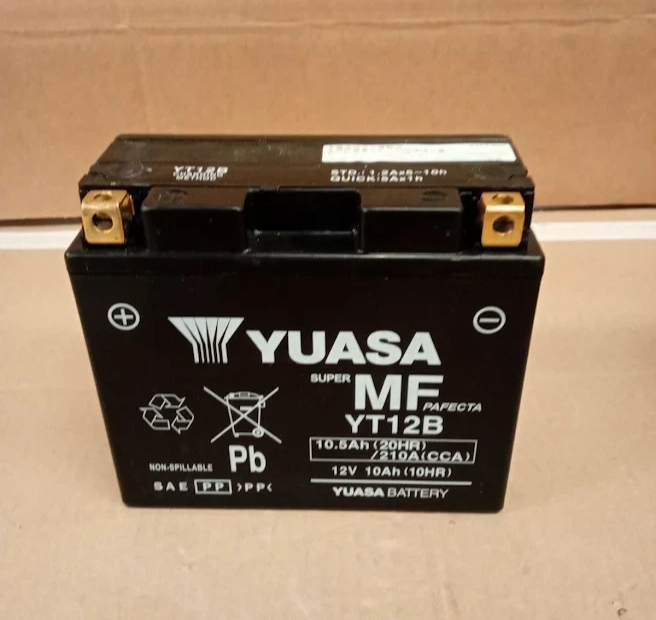 Yuasa YT12B 12V 210CCA Premium AGM Technology VRLA Motorcycle Battery Durable