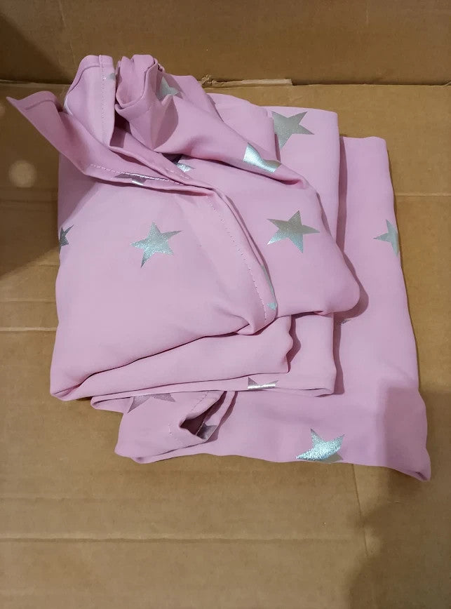 Deconovo Pink Curtains Thermal Insulated Star Printed Blackout 52x63in New