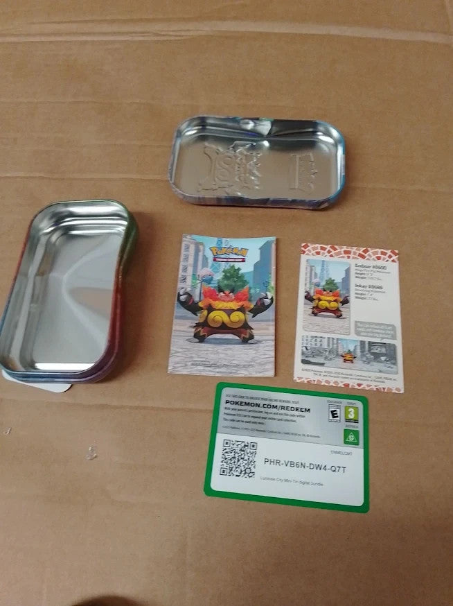Pokemon TCG Mini Tin Lumiose City Emboar Inkay Booster Pack Cards Quality Design