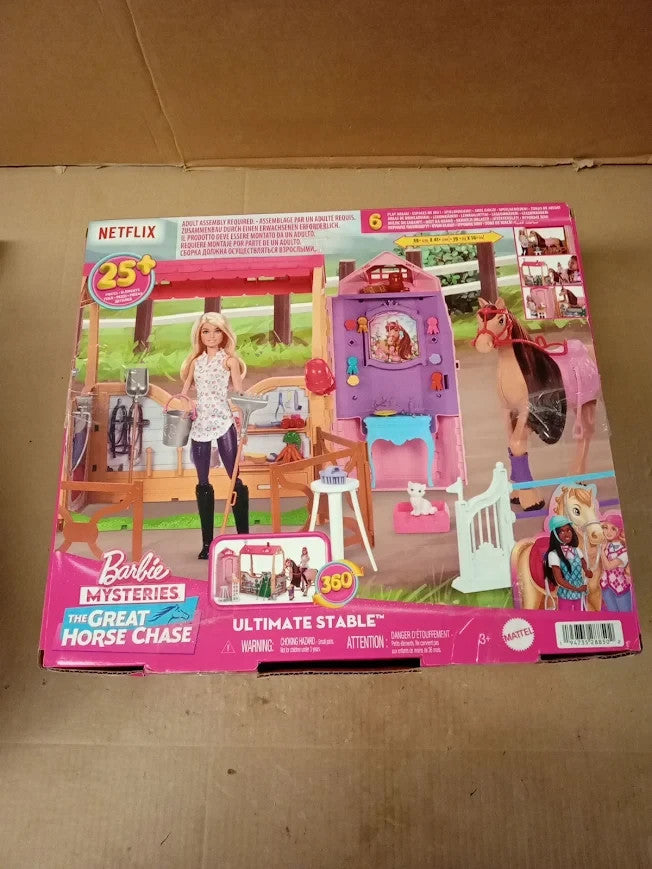 Barbie Toy Stable Playset Doll Horse Accessories Areas Play Inspired JDN43