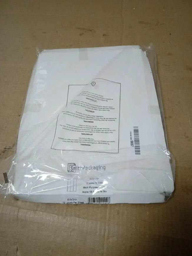 SmithPackaging A4 Self Adhesive Address Labels 12 Labels Per Sheet 63.5x72mm New