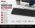 Trust ClassicLine Wired USB Keyboard UK Full Size Numeric Keypad Black New