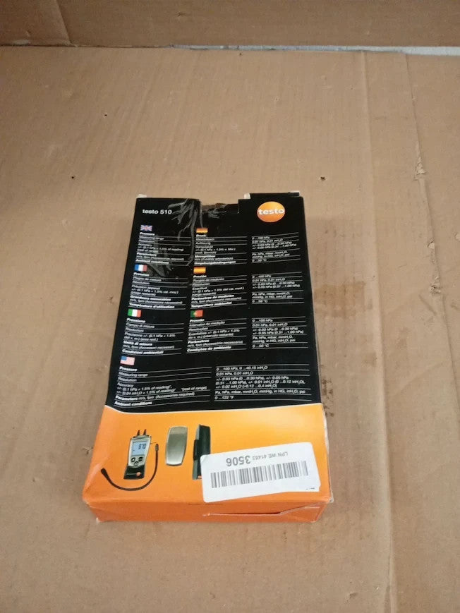 Testo 510 Portable Differential Pressure Gauge Range 0 To 100 hPa New