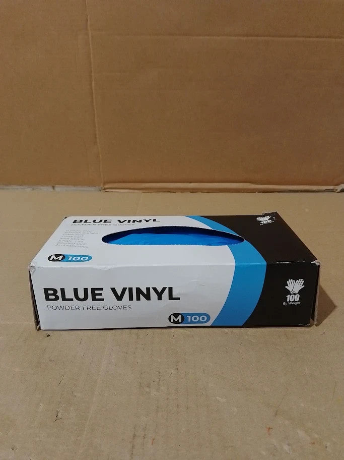 PRAIMA Blue Disposable Gloves 100Pack Latex Free Powder Free Vinyl Medium New